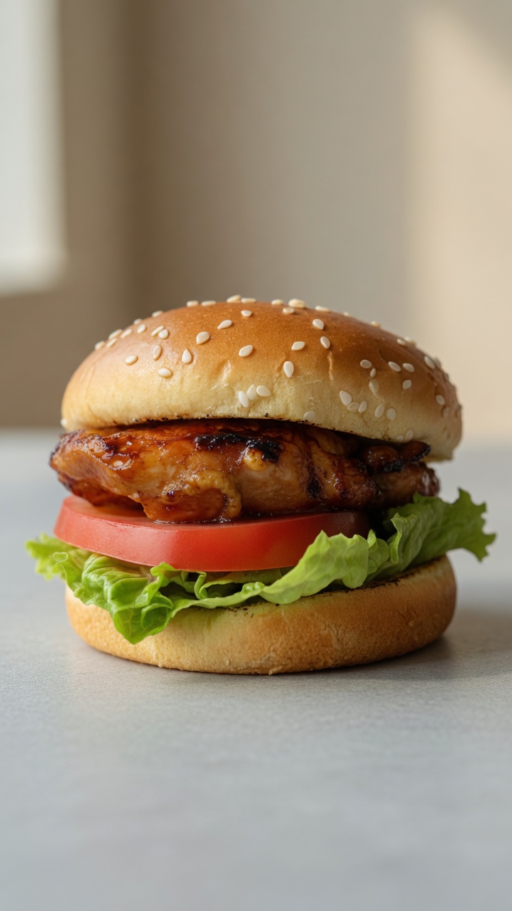 Hamburguesa de Pollo Teriyaki