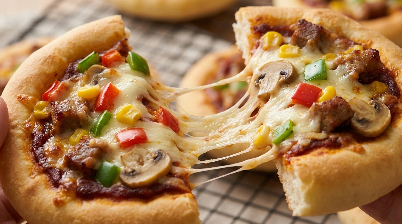 Mini Pizzas Congeladas (Ternera a la Pimienta Negra y Pollo con Huevo Salado)