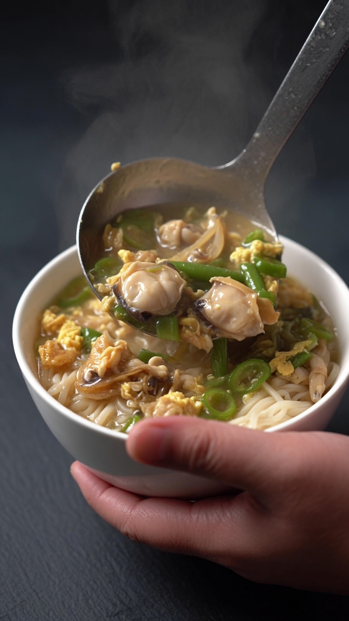 Sopa de Fideos con Almejas Frescas y Ejotes