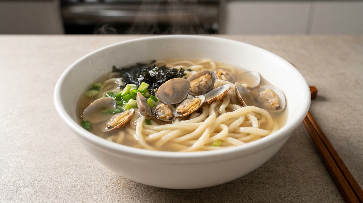 Sopa de Fideos con Almejas Hechos a Mano