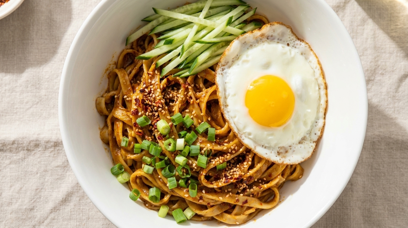 Fideos al Curry con Salsa de Aceite de Chile