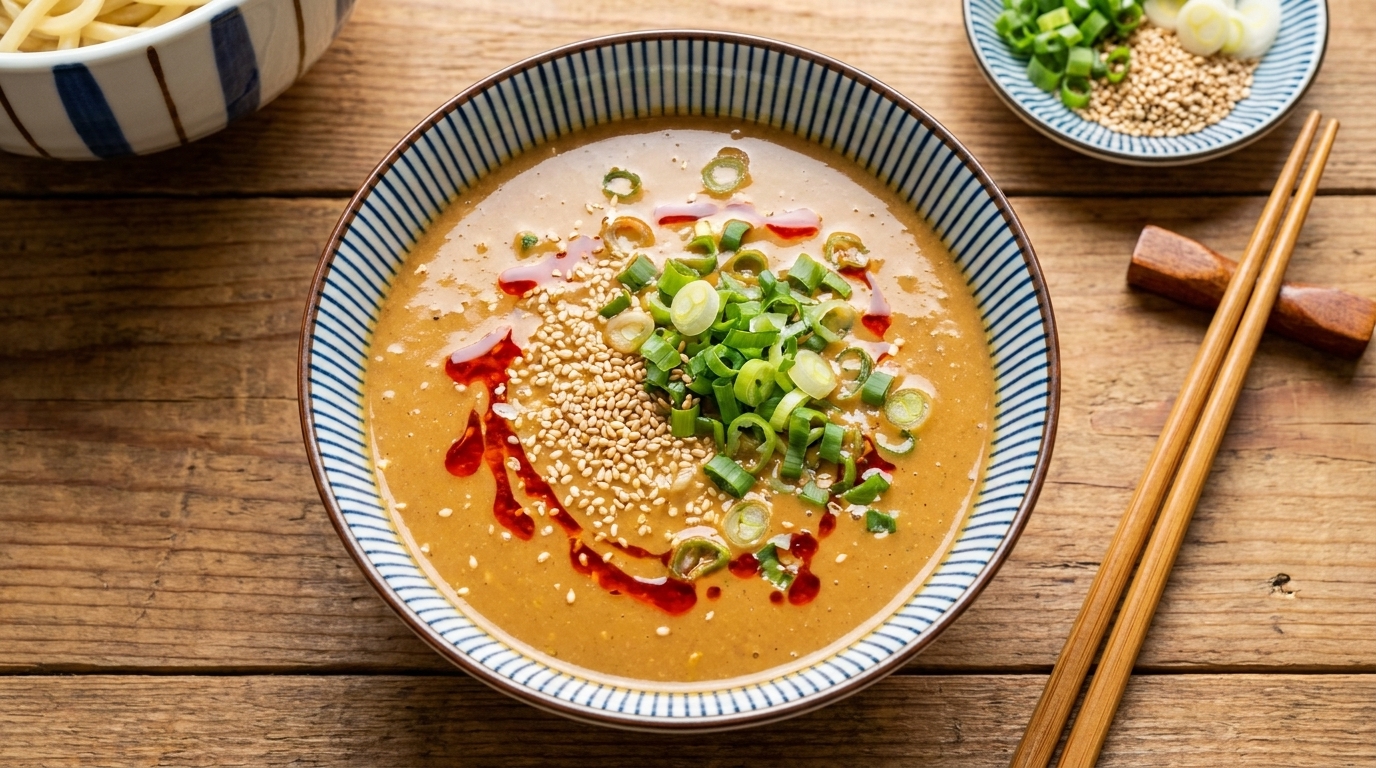 Tsukemen de Miso y Leche de Soja con Alitas