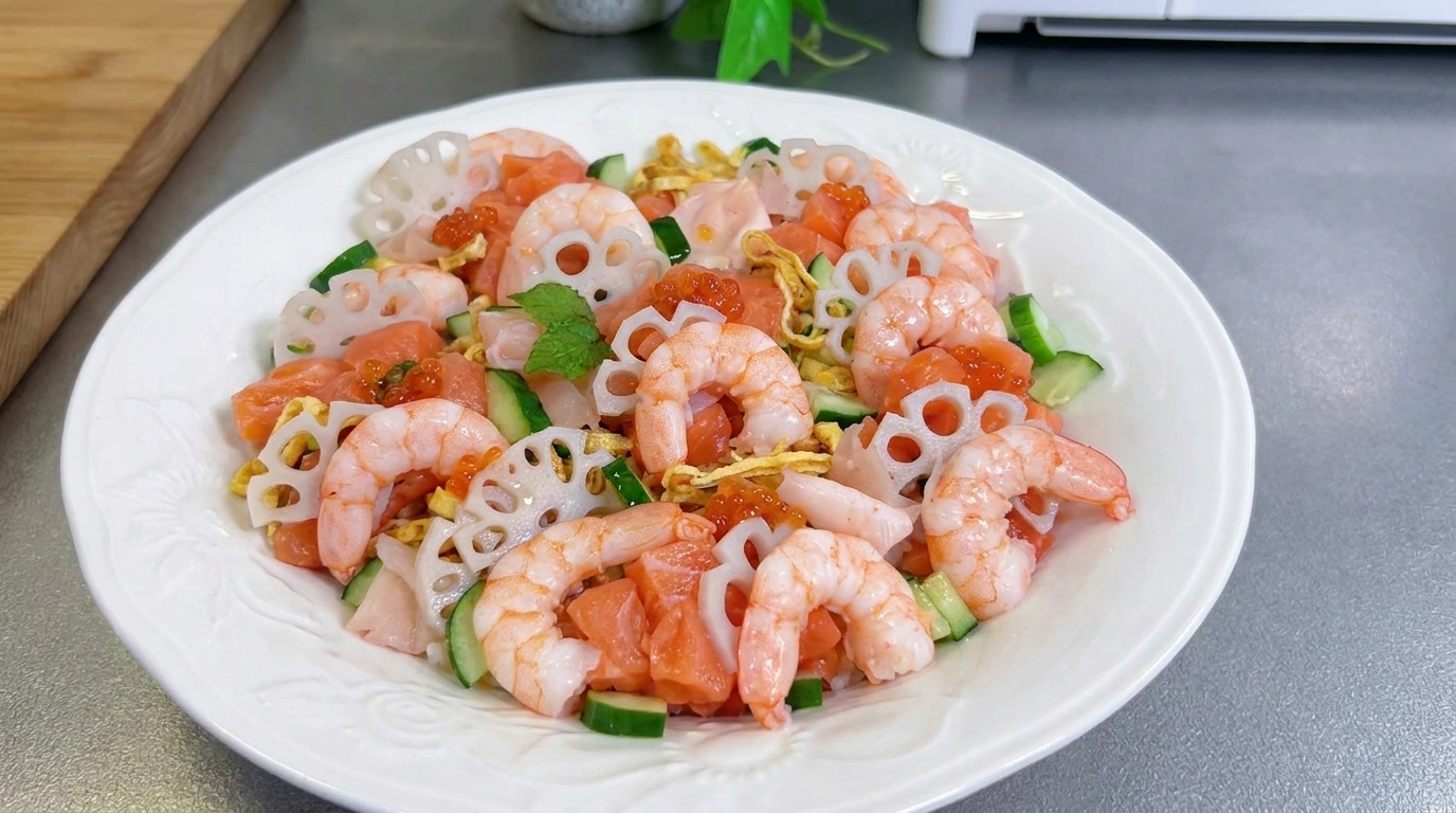 Chirashizushi Japonés para Hinamatsuri (Sushi Esparcido)