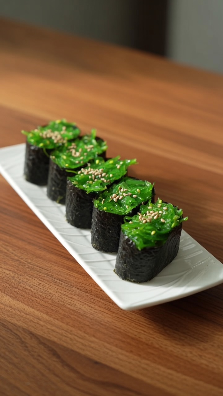 Sushi de Ensalada de Algas (Wakame Gunkan Maki)