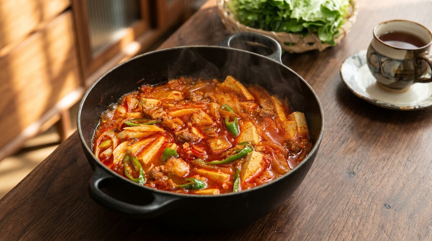 Estofado Coreano de Panceta y Kimchi con Tofu