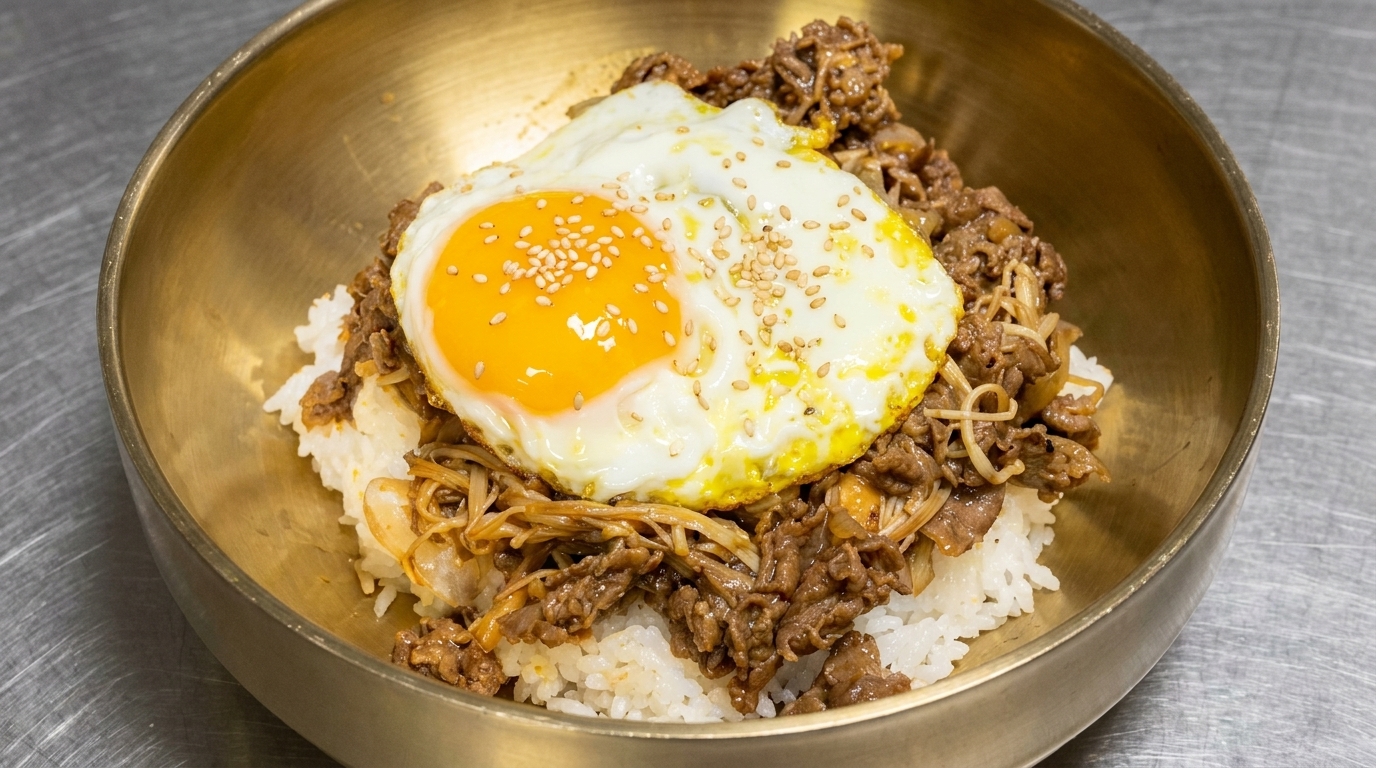 Tazón de Arroz con Carne Coreana a la Barbacoa (Bulgogi Deopbap)