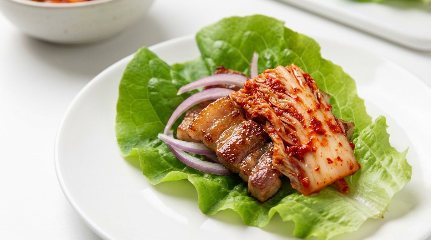 Kimchi casero y Wraps de barbacoa coreana