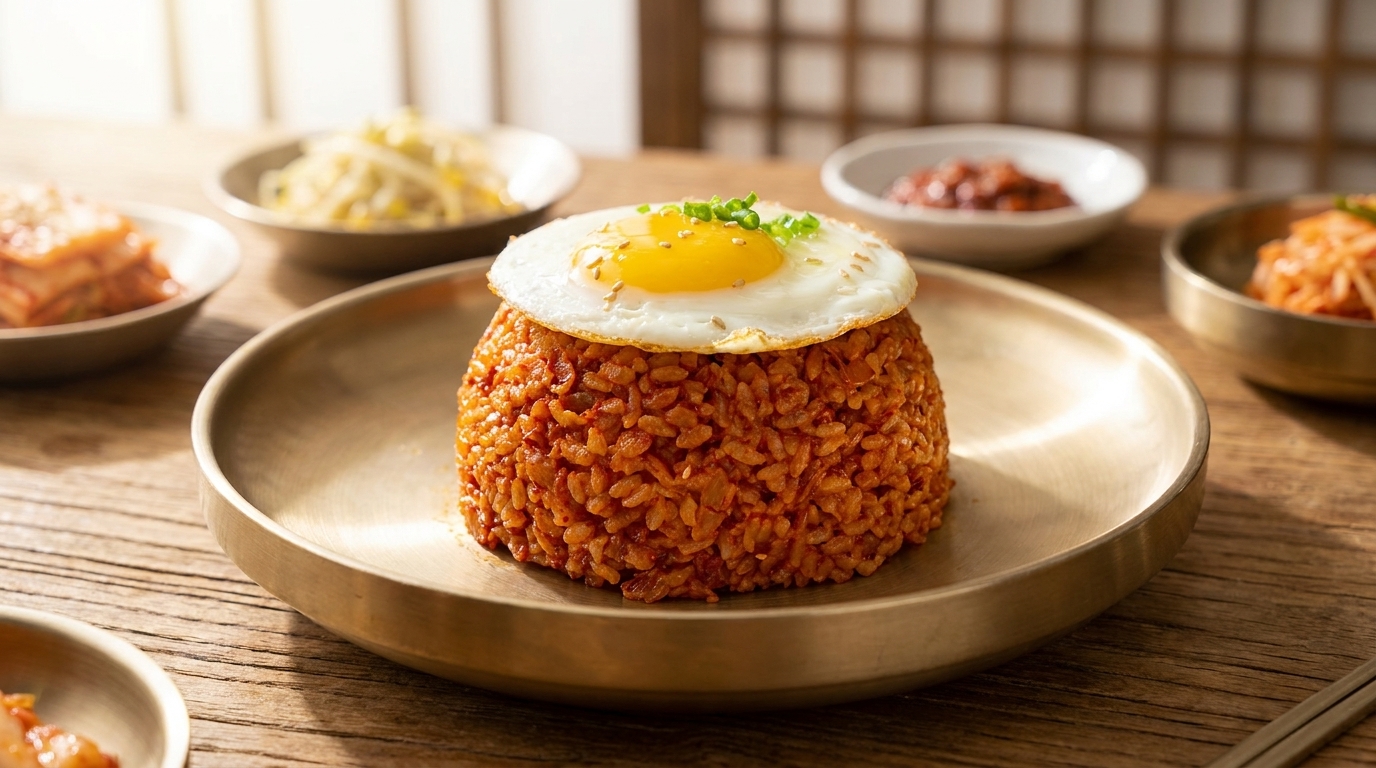 Arroz Frito con Kimchi Coreano Clásico (Kimchi Bokkeumbap)