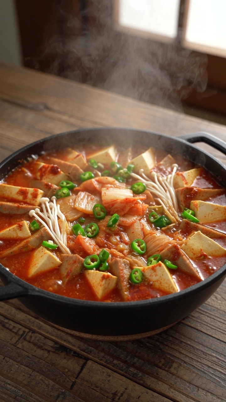 Estofado Coreano Vegetariano (Budae Jigae)