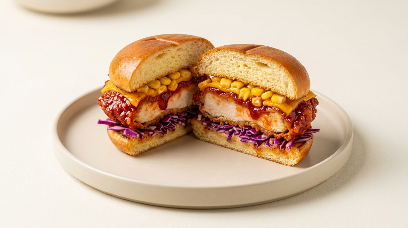 La Mejor Hamburguesa de Pollo Frito Coreano