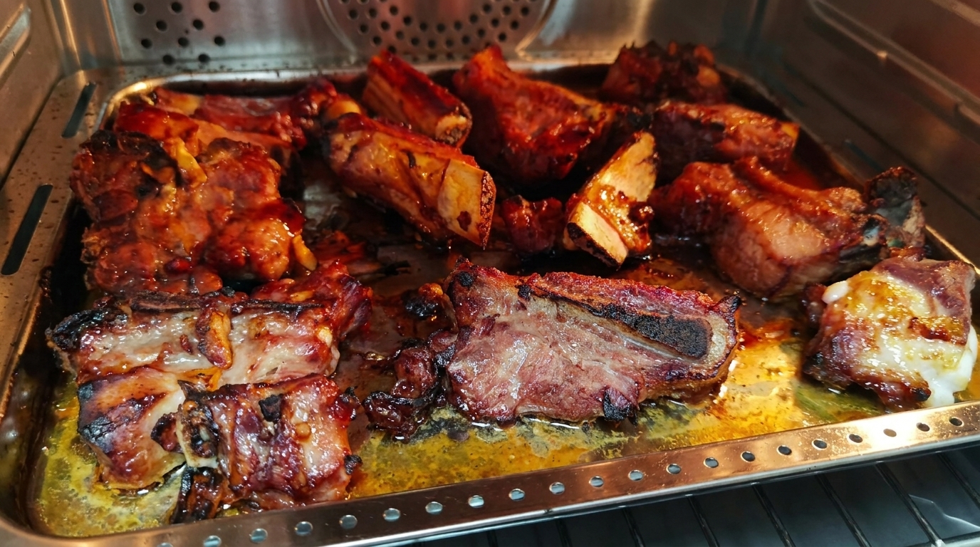 Costillas de Cerdo Asadas con Glaseado de Miel