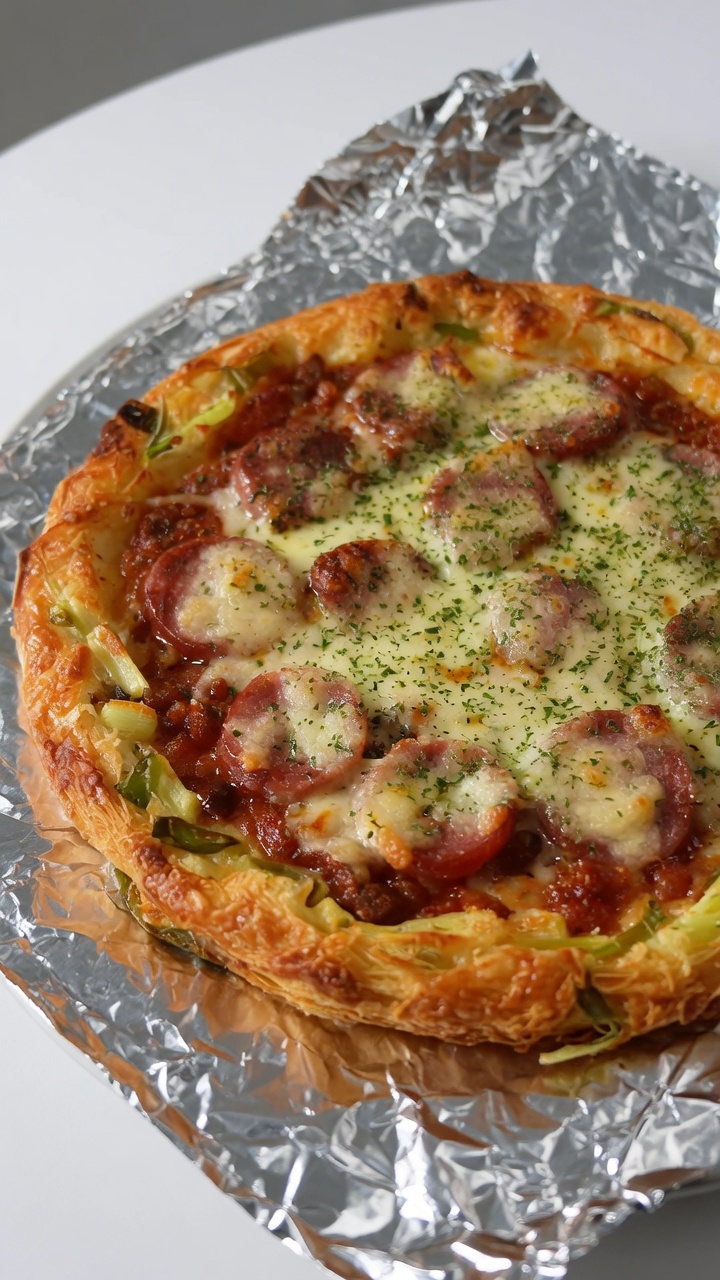 Pizza de Panqueques de Cebollín