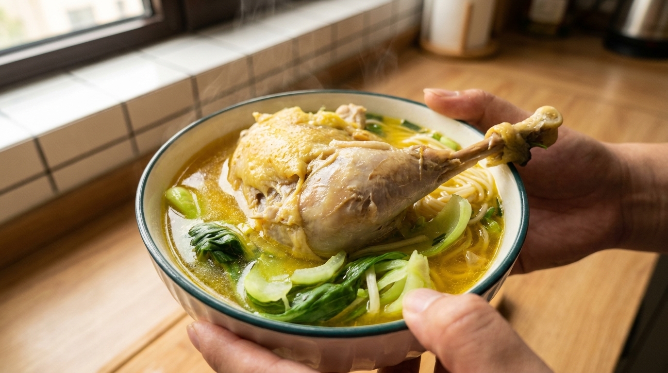 Sopa de Fideos con Gallina Vieja