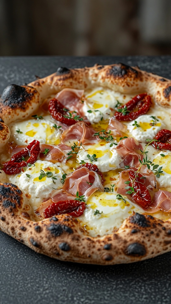 Pizza Artesanal de Queso de Cabra y Panceta