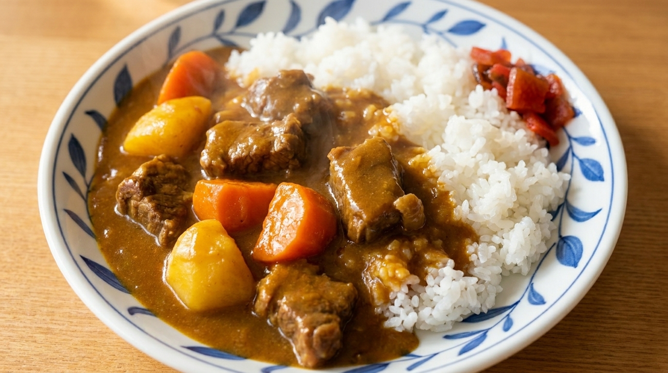 Reconfortante Arroz con Curry Japonés de Ternera (Kare Raisu)