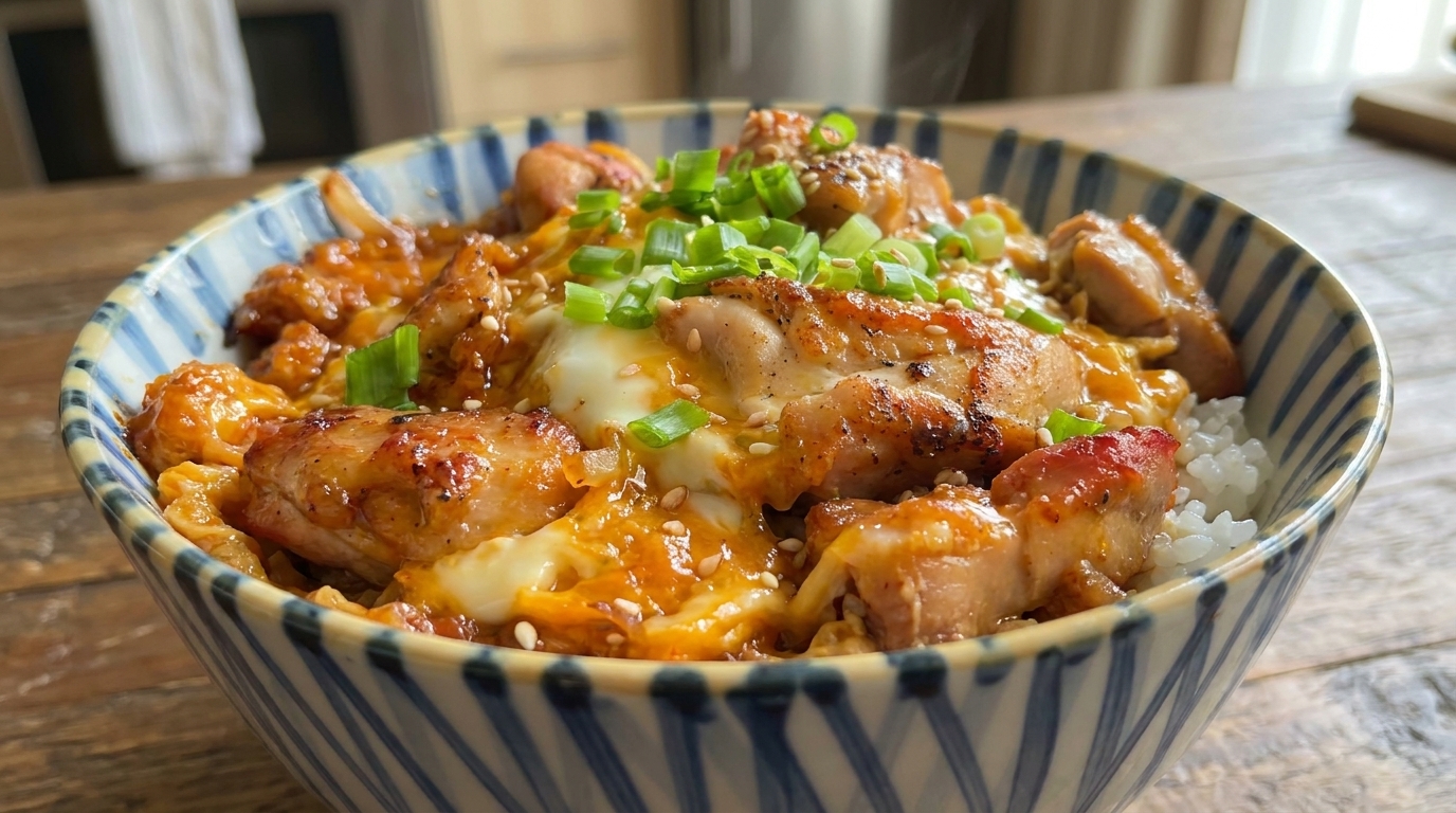 Oyakodon Clásico Japonés (Bol de Pollo y Huevo)