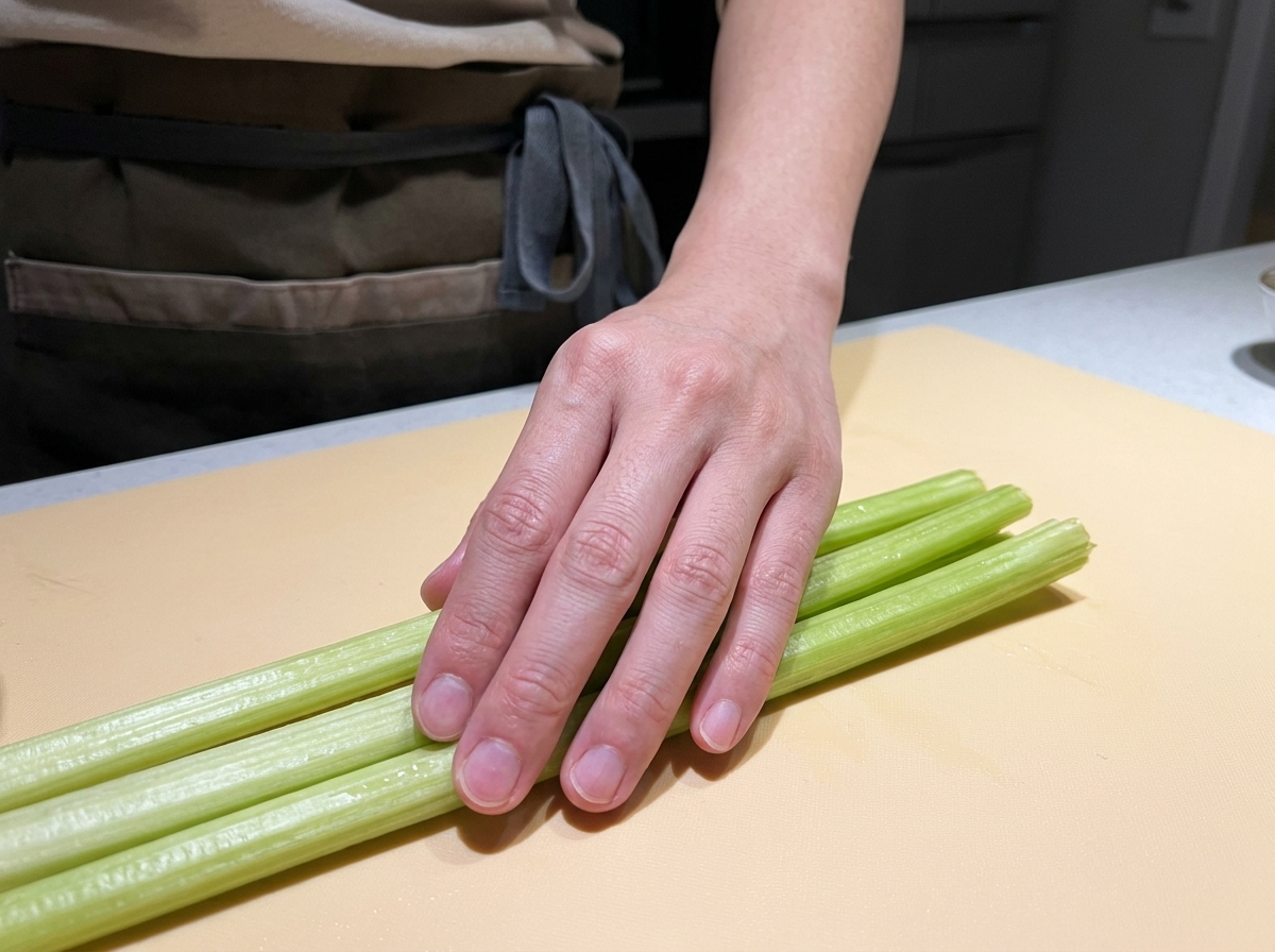 Cebollinos verdes frescos cortados en rodajas pequeñas sobre una tabla de cortar amarilla.