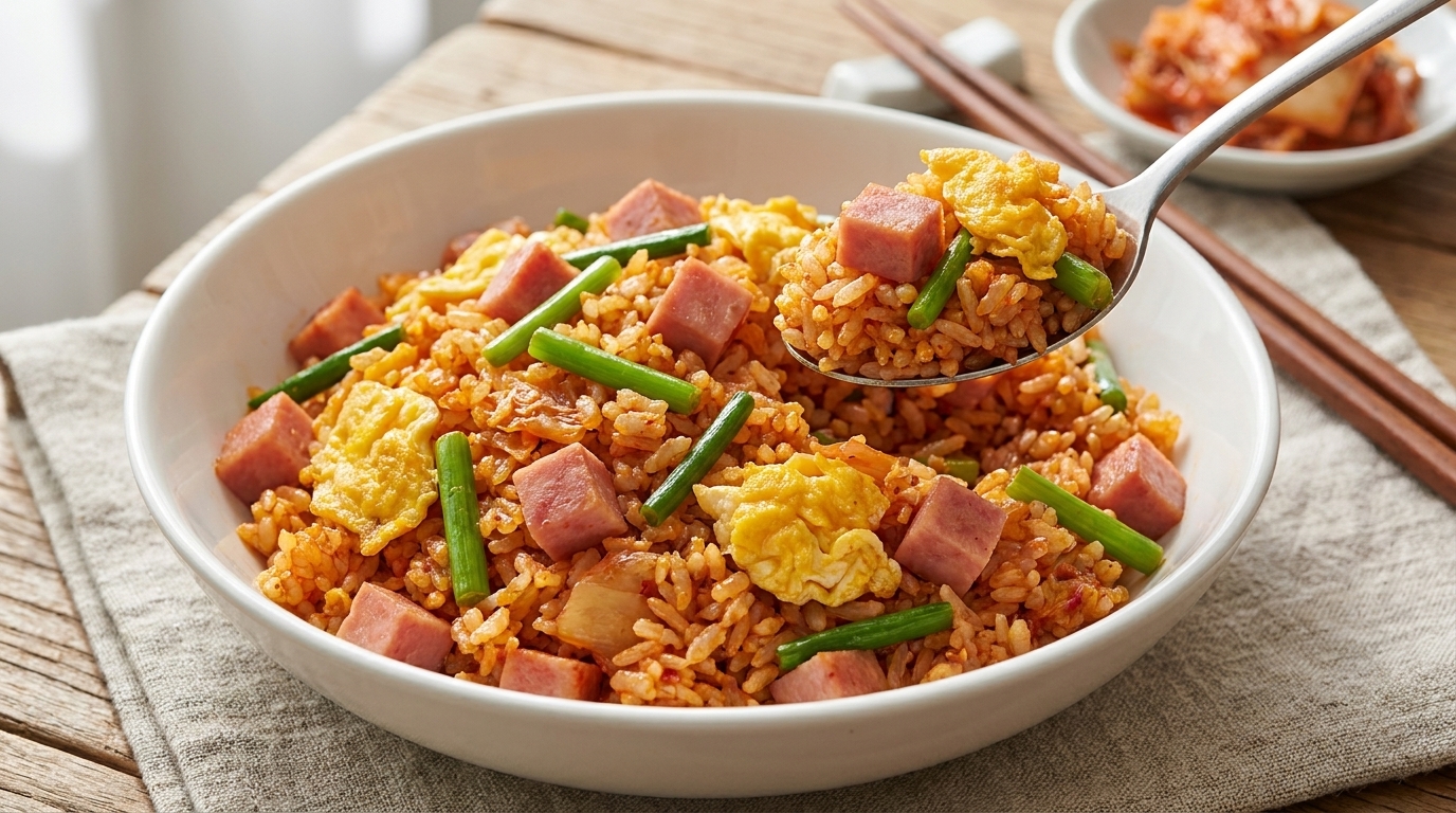 Arroz Frito con Kimchi, Jamón y Pollo