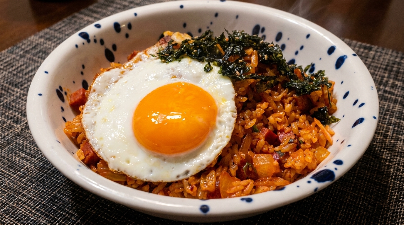Auténtico Arroz Frito con Kimchi y Spam (Kimchi Bokkeumbap)