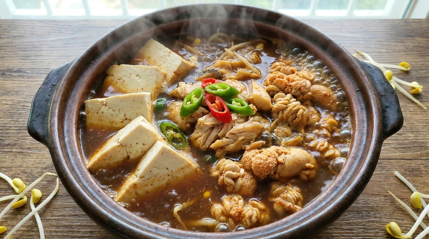 Sopa de Huevas de Abadejo y Brotes de Soja Estilo Yanbian