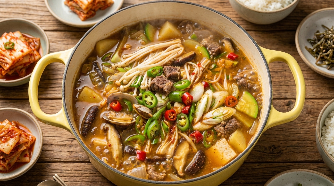 Estofado Coreano de Ternera y Pasta de Soja (Doenjang-jjigae)