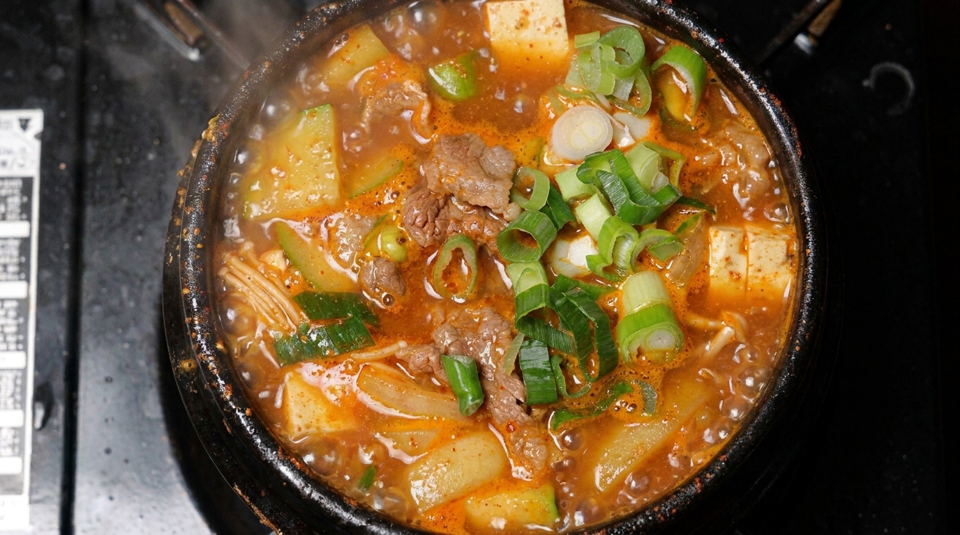 Estofado Coreano de Ternera y Pasta de Soja (Doenjang-jjigae)