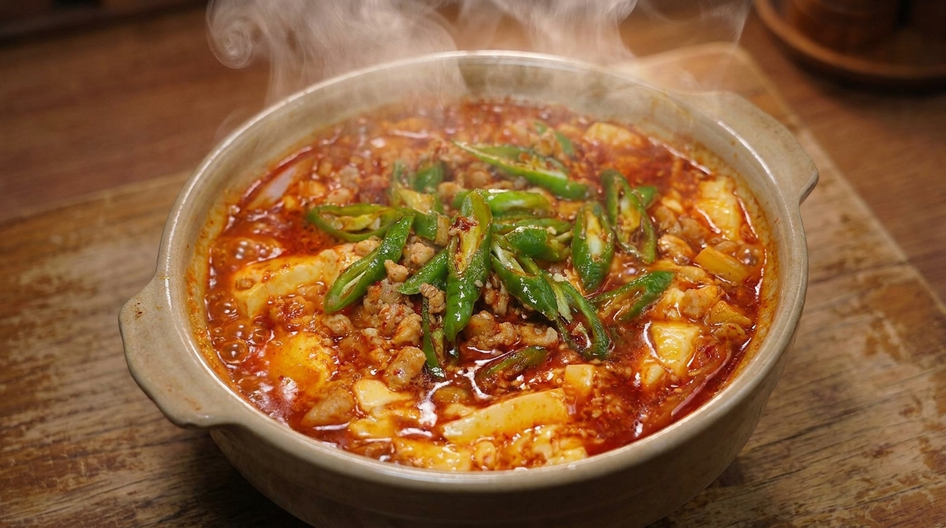Estofado Coreano de Tofu en Cazuela (Estilo Sundubu Jjigae)