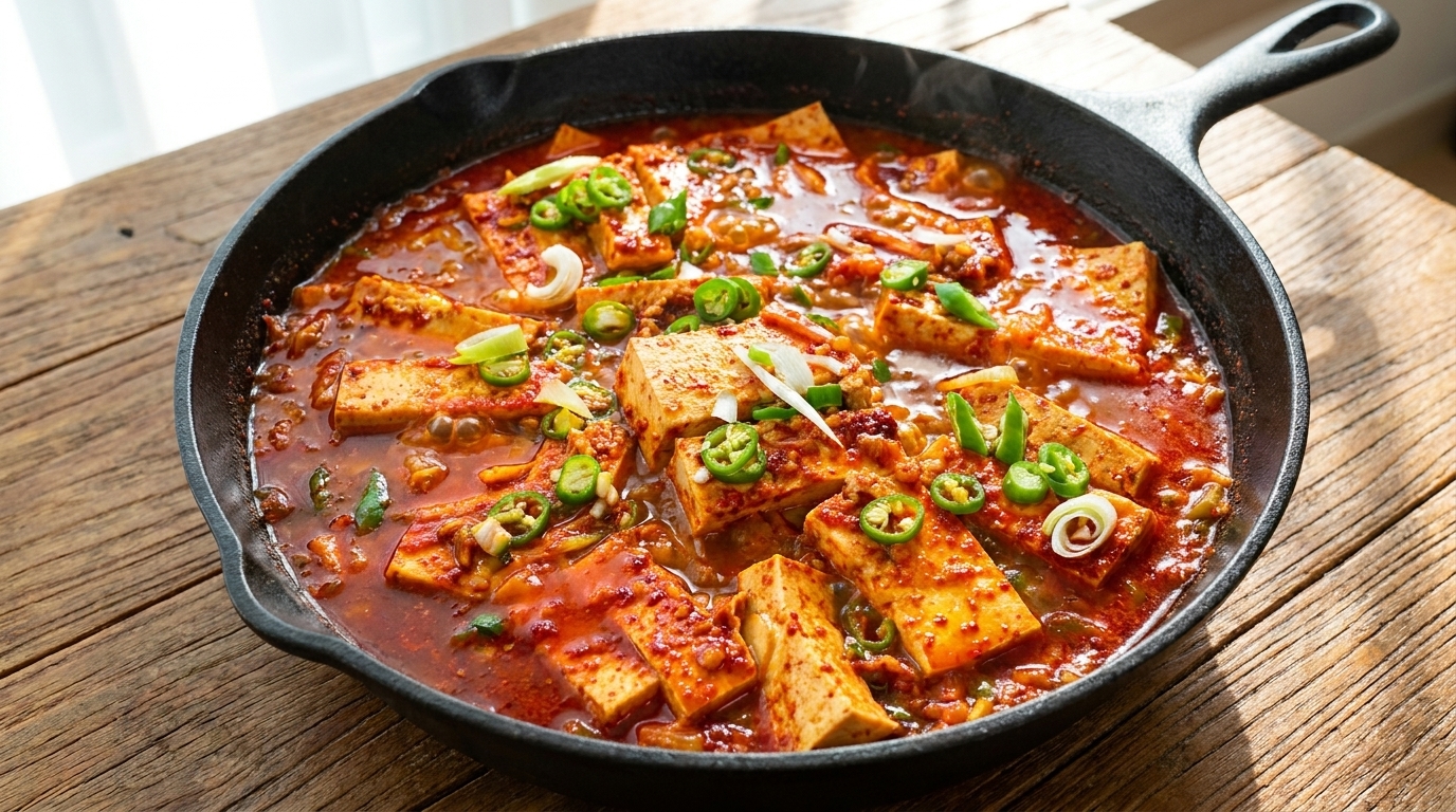 Tofu Estofado Coreano Picante (Dubu-Jorim)