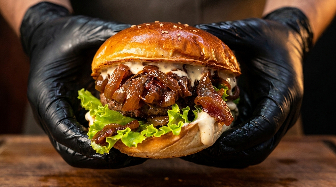 Salsa de Cebolla Caramelizada y Bacon Ahumado para Hamburguesas