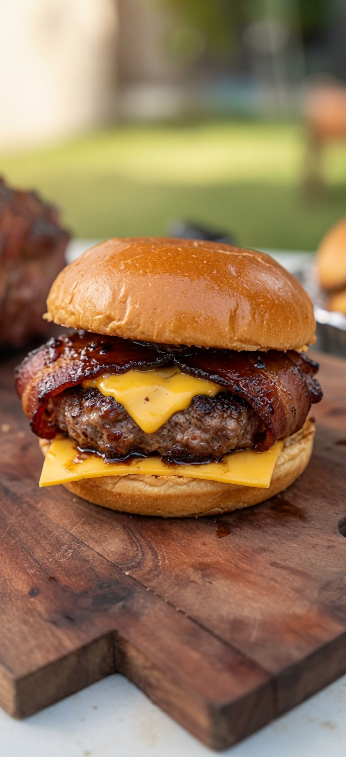 Hamburguesa de Res con Tuétano Asado y Enrejado de Tocino