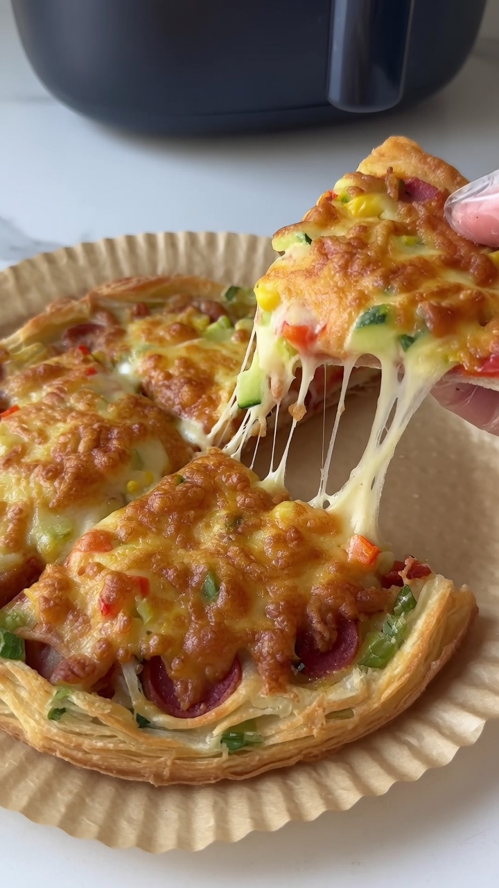 Pizza Crujiente de Tortita de Cebolleta