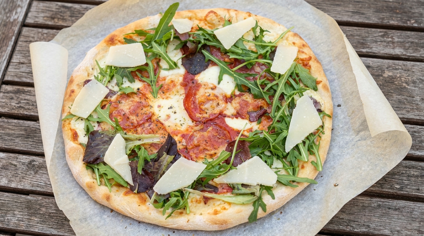 Pizza Blanca Casera con Salsa Cremosa