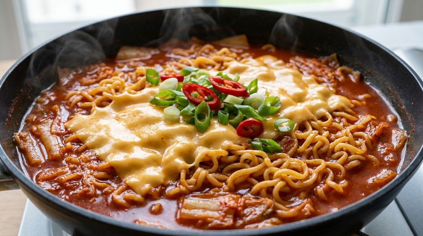 Ramen Coreano con Kimchi y Queso