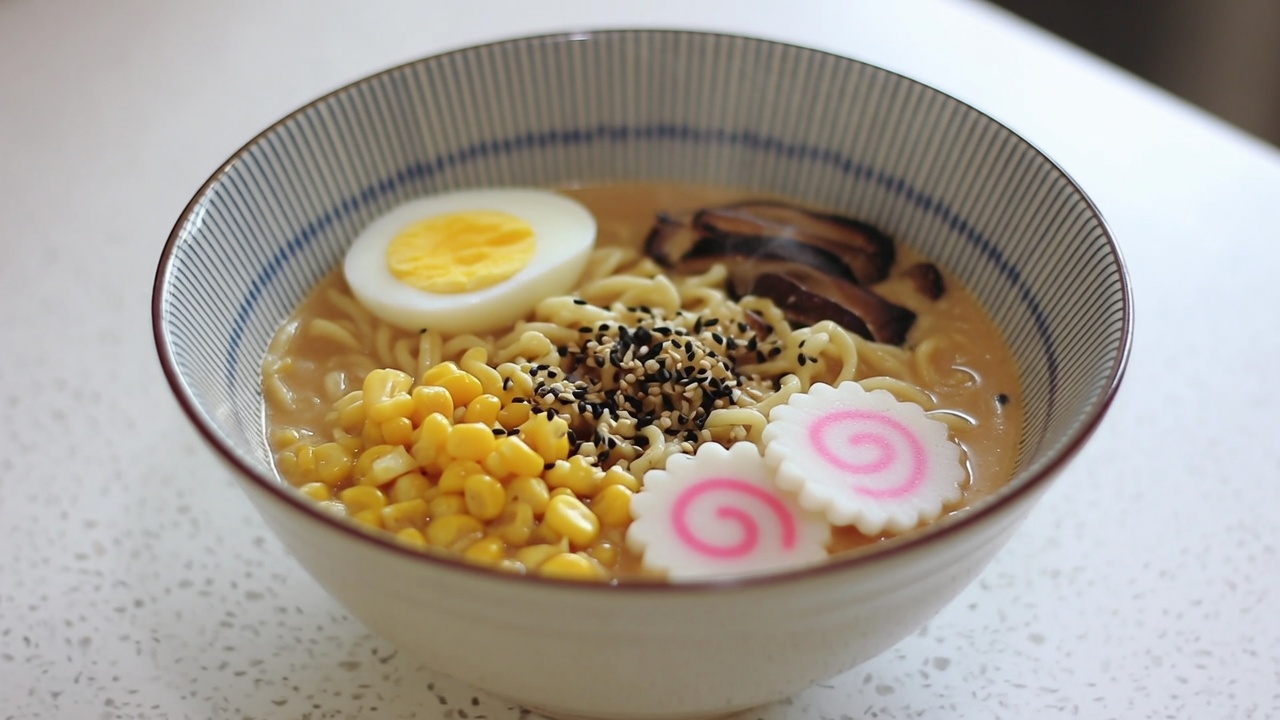 Ramen de Miso Cremoso con Shiitake y Narutomaki