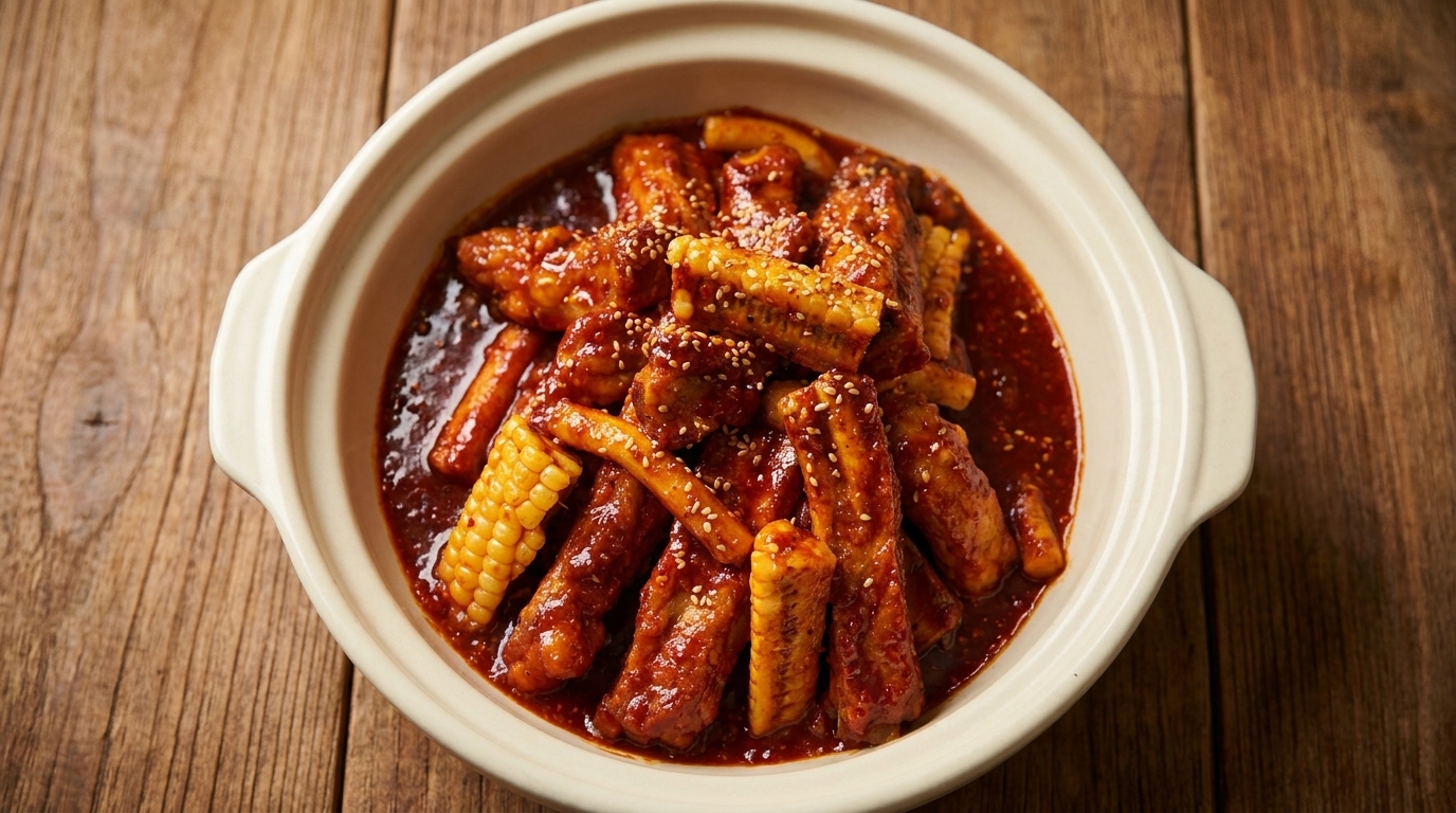 Costillas de Cerdo Coreanas Estilo Picante (Dwaeji Galbi-jjim)