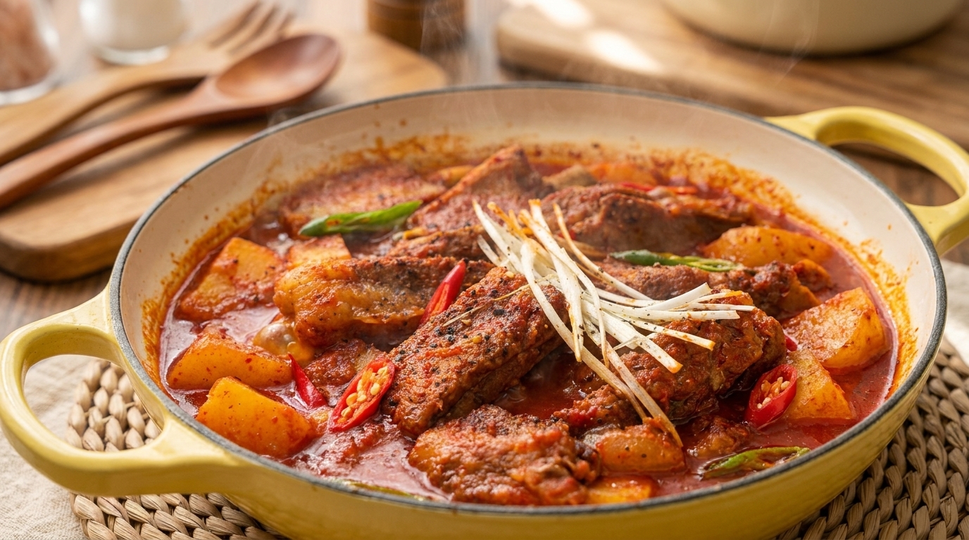 Costillas de Cerdo Coreanas Estofadas (Dwaeji Galbi-jjim)