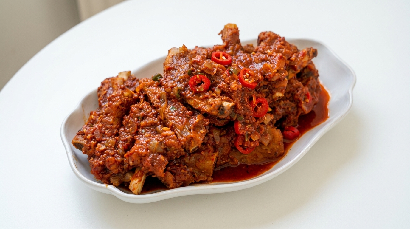 Costillas de Cerdo Coreanas Estofadas y Picantes (Dwaeji-galbi-jjim)