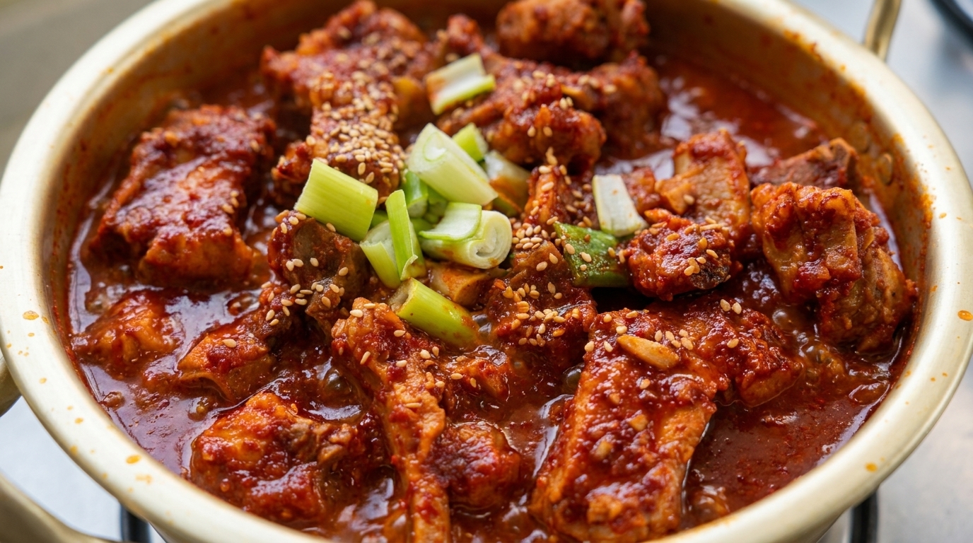 Costillas de Cerdo Guisadas Picantes Coreanas (Dwaeji Galbi-jjim)