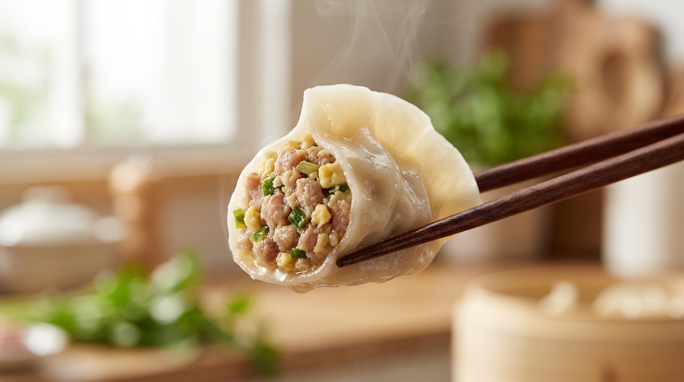 Dumplings de Carne Asada y Huevo Crujientes
