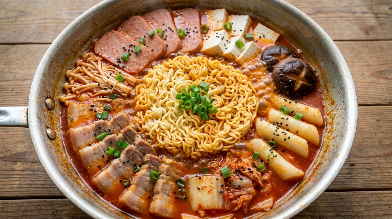 Estofado militar coreano auténtico (Budae Jjigae)