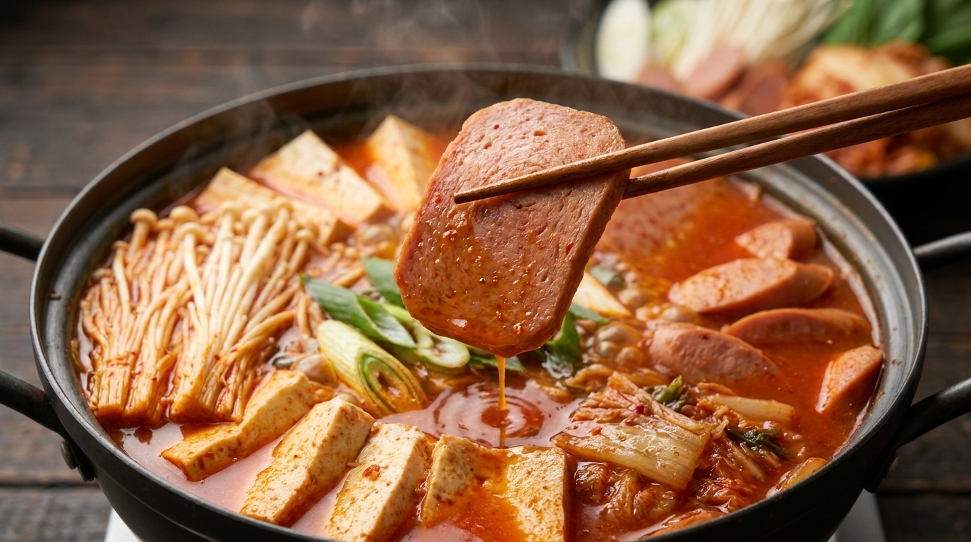 Budae Jjigae Auténtico Estilo Coreano (Estofado del Ejército)