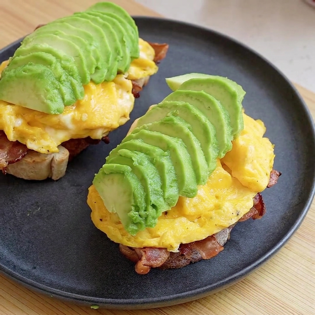 Pimienta negra recién molida y condimentos espolvoreados sobre un sándwich cargado de aguacate y huevo.