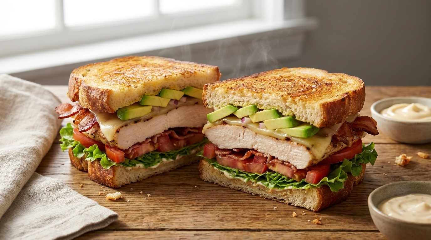El Mejor Sándwich de Pollo a la Parrilla con Tocino y Aguacate
