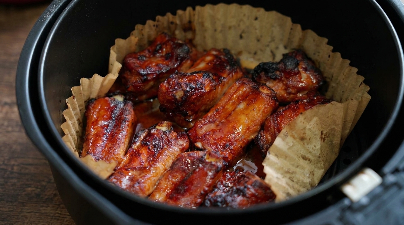 Costillas de Cerdo Glaseadas con Miel en Air Fryer