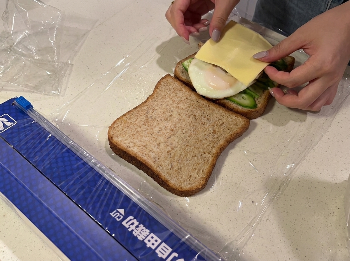 Rodajas de tomate fresco acomodadas cuidadosamente sobre la capa de queso del sándwich.
