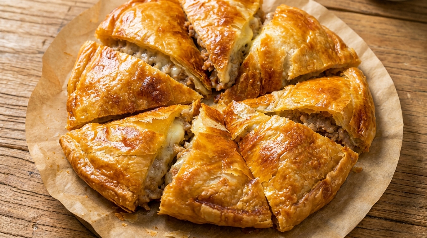 Pastel de Cebollino con Carne y Queso en Freidora de Aire