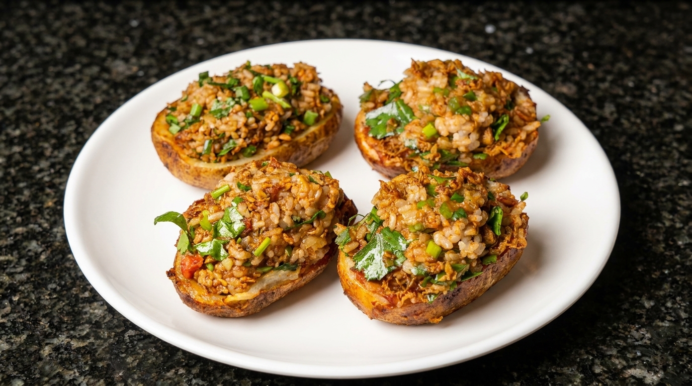 Bolsitas de Arroz con Patata Crujiente al Horno