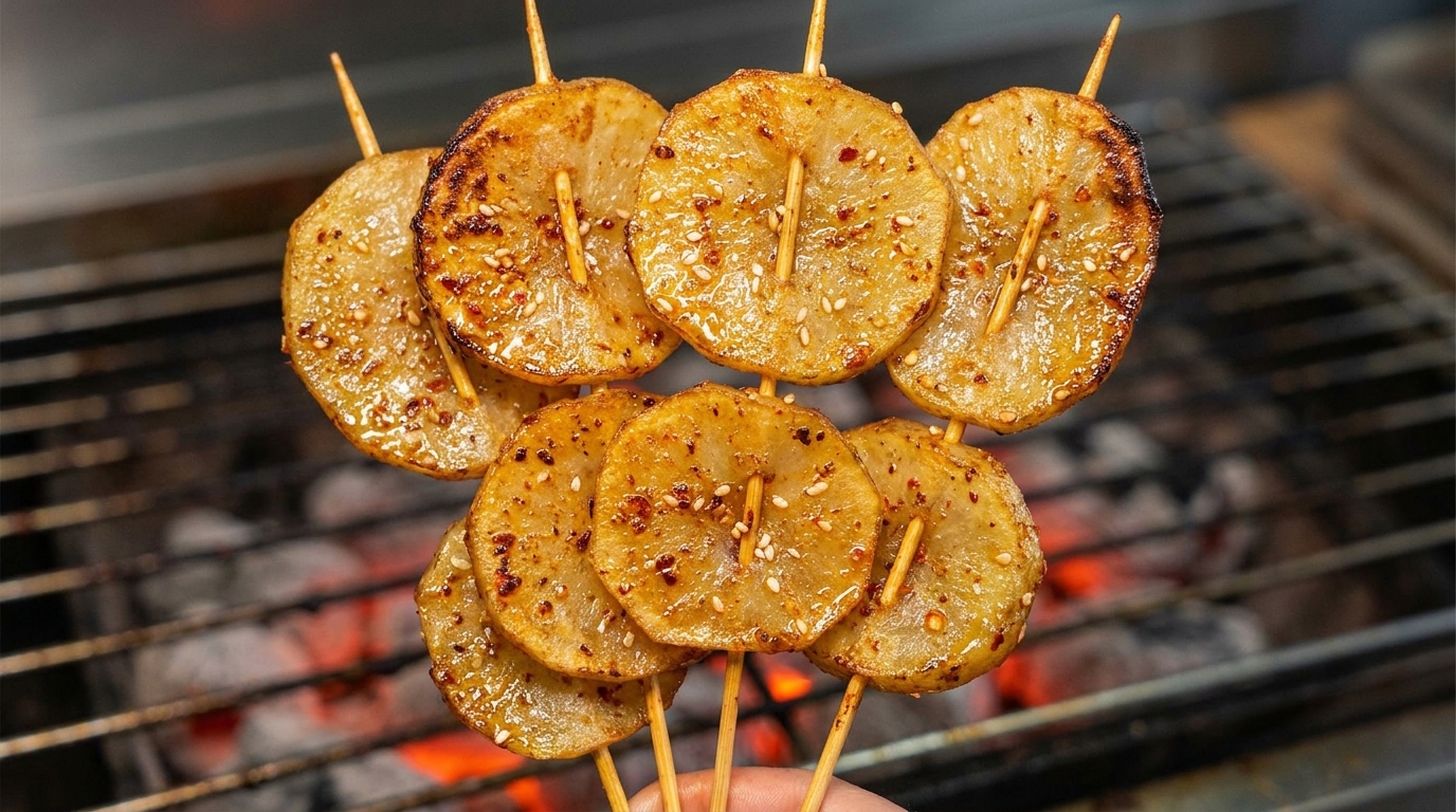 Rodajas de Patata Asadas al Estilo Callejero