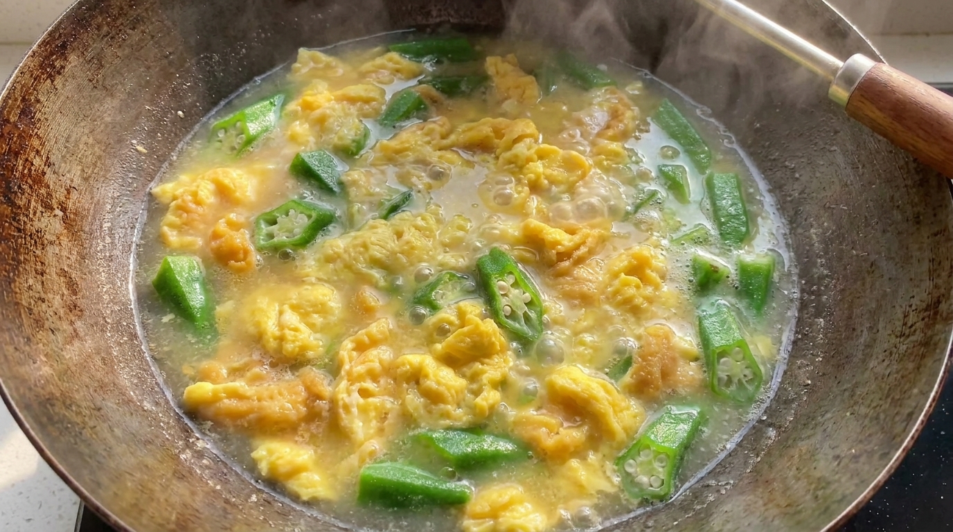 Sopa Clásica de Okra y Huevo