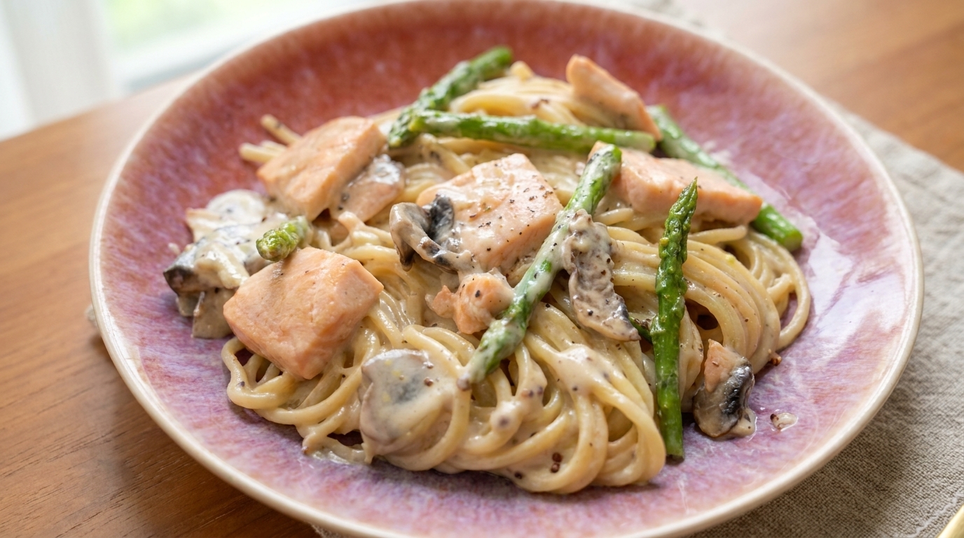 Pasta Cremosa de Salmón con Salsa Blanca